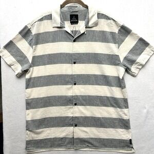 Prana XL Crocket Camp Shirt Striped Hemp Organic Cotton Outdoor Gorp Crock